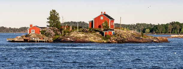 Little island with house